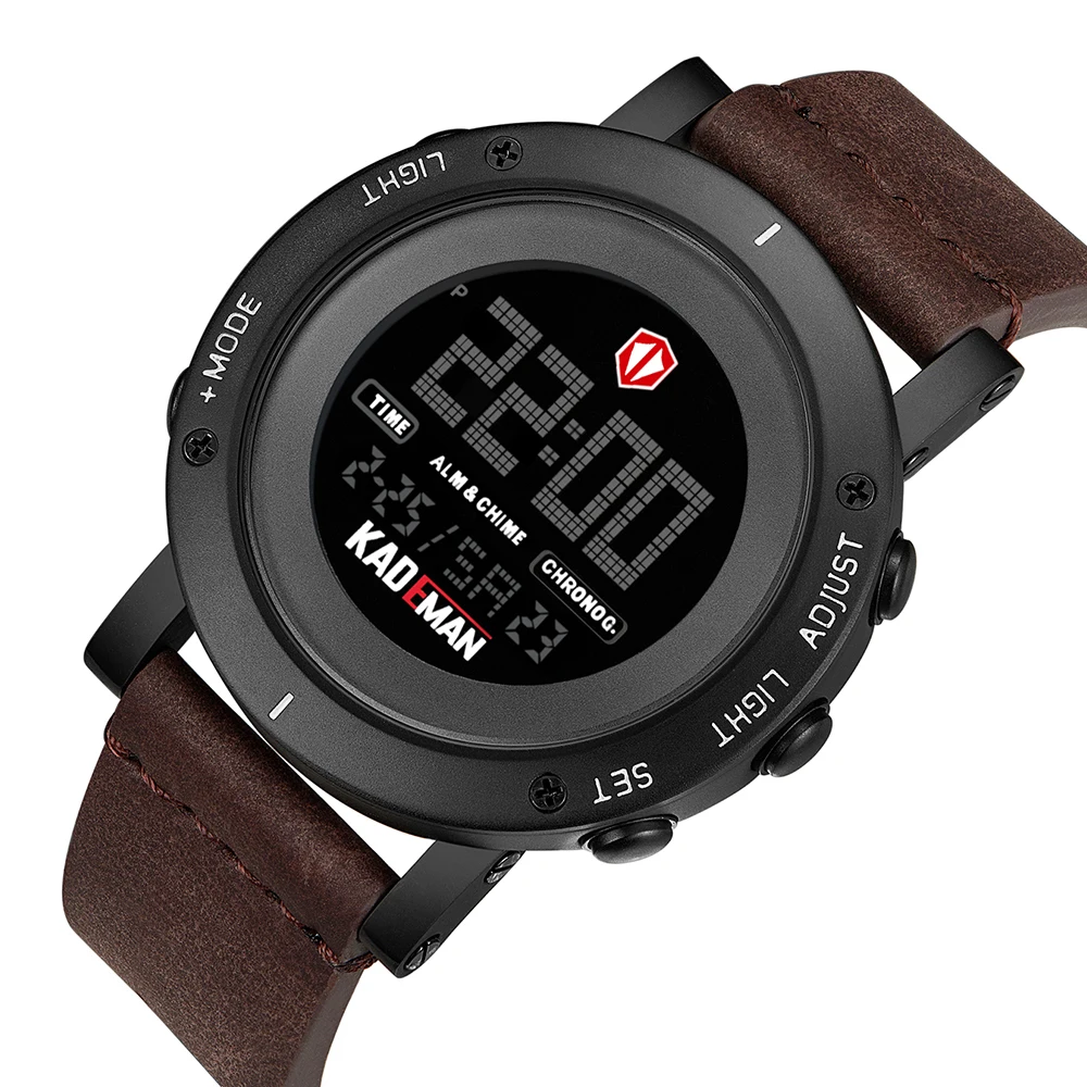 

Outside Multi-function Timer LED backlight mens watchesMilitary Army Sports Waterproof Leather Wristwatch Smart iwatch relogio