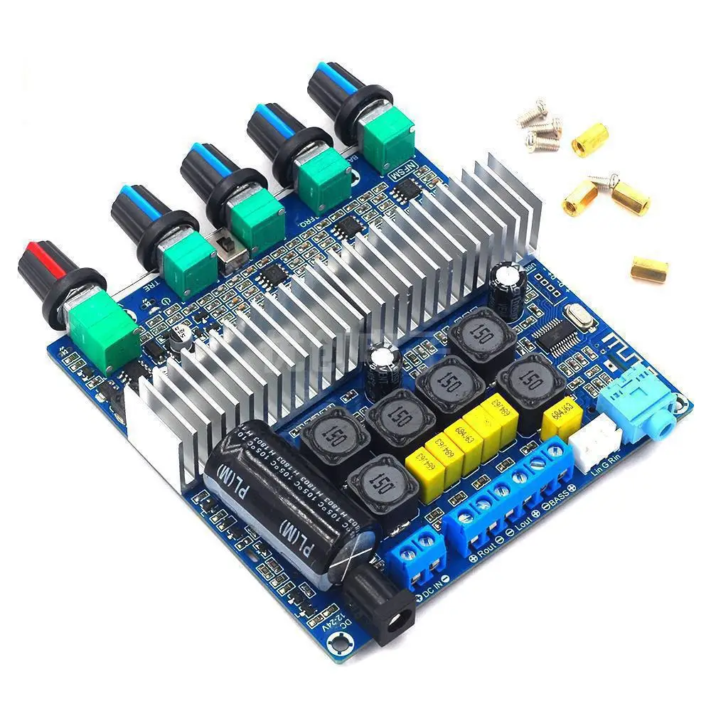 Плата усилителя мощности Hi-Fi с Bluetooth 2 1 каналов стерео-эквалайзер TPA3116D2 Amp 2*50 Вт + 100