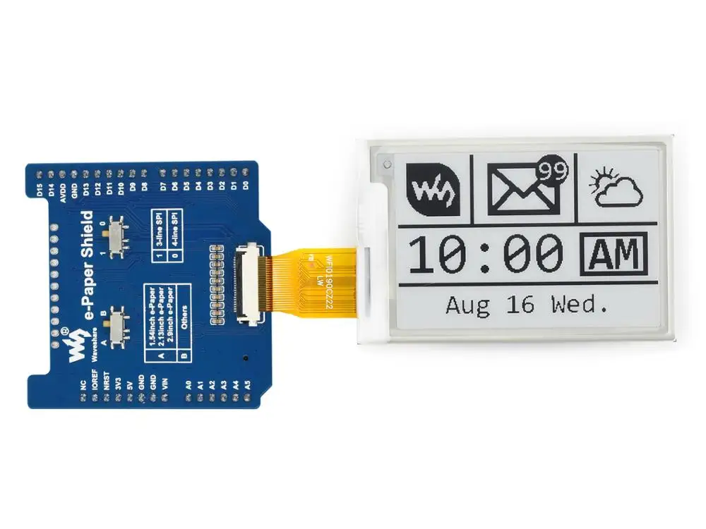 NUCLEO/Ard  e-Paper ̹ , پ Waveshare SPI e-Paper Raw г 