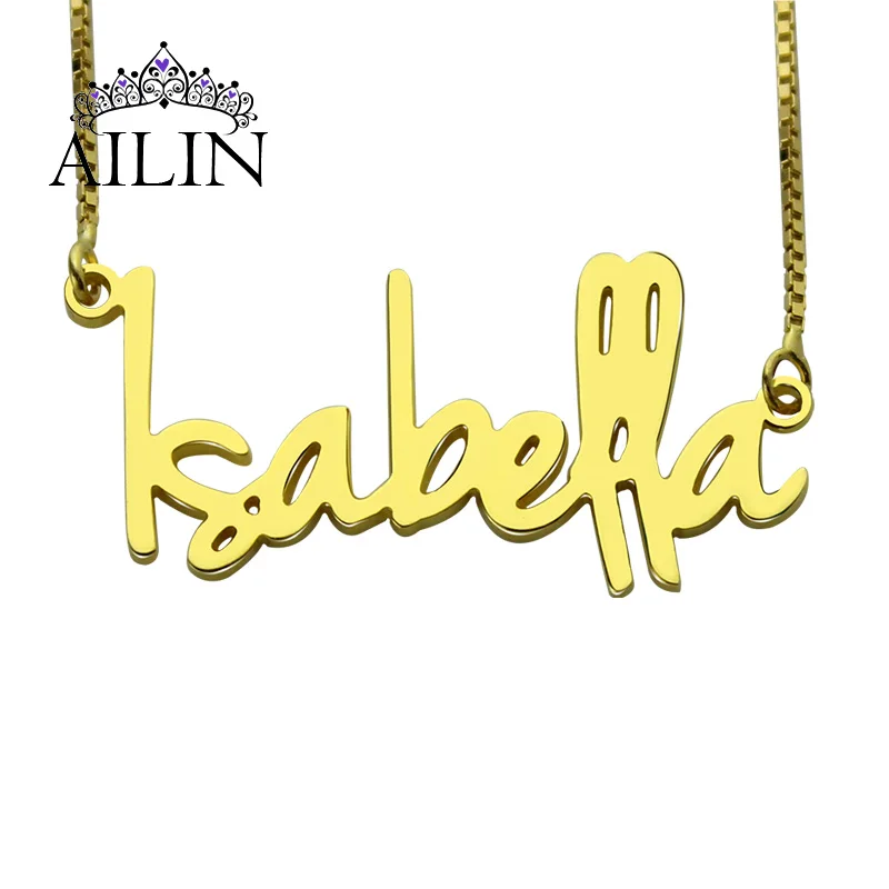 AILIN Fashion Pendant Necklace Stainless Steel Women Custom-made Letter Name Necklace Gifts Classic Jewelry Chain Length 35-55cm dicai moroccan belt adjustable length body jewelry bridal wedding belt bridal gift new bestseller bride accessories weddings