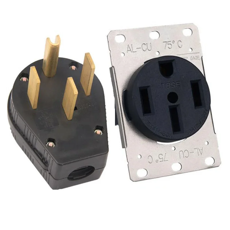 

Black 50A 125V/250V NEMA L14-50P L14-50R US 3 pole industry electric plug socket generator Anti-off male female power plug