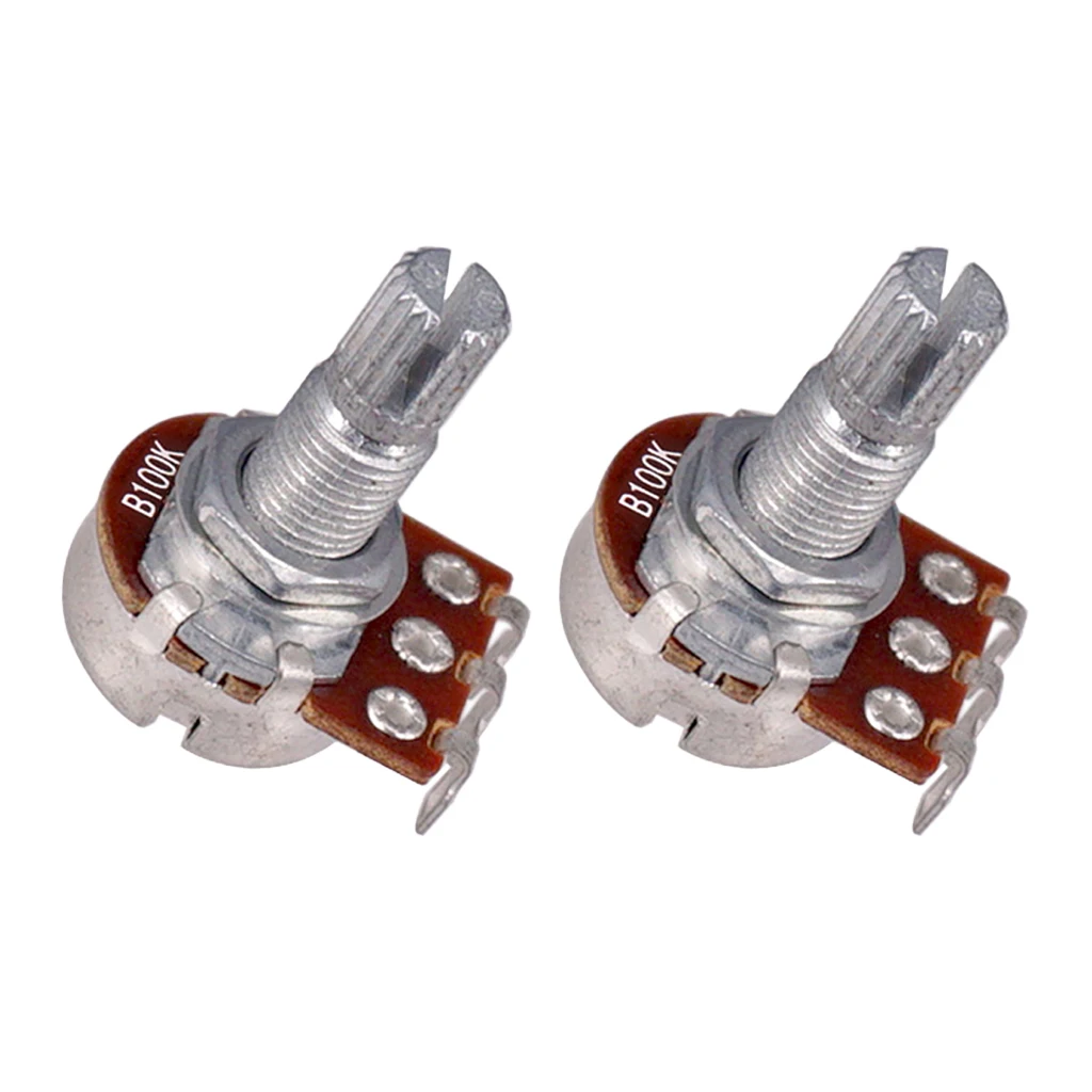 Guitar Potentiometer Long Split 18mm Shaft 100K Guitar Potentiometer Pot 4pcs Split Guitar Volume & Tone Pot Control Audio Taper Potentiometer
