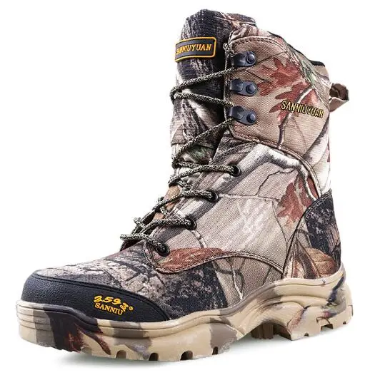 

Men Bionic Camouflage Mountain Shoes Winter Fleece Thermal Anti-slip High-top Boots