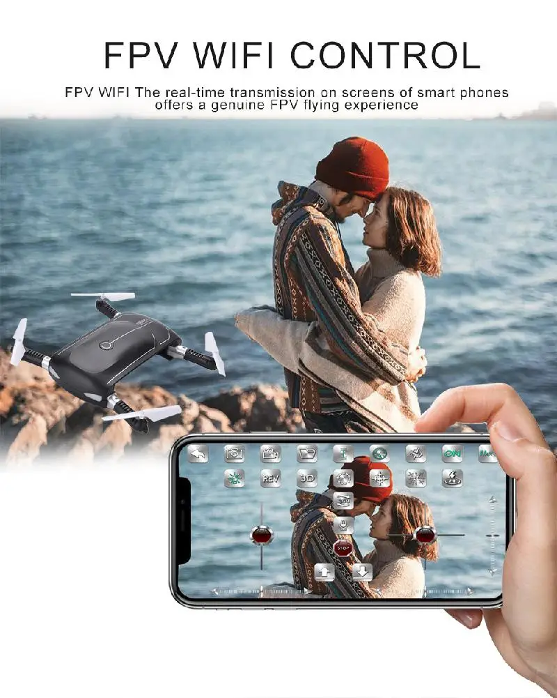 Модернизированный B1W RC селфи Дрон с 2.0mp Wifi FPV HD камера Карманный Квадрокоптер вертолет удержание высоты мини складной Дрон