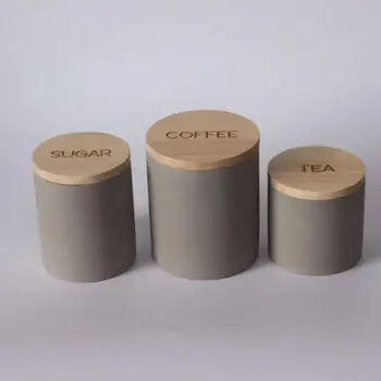 

Gary Storage Jar With Wood Lid Organizer Jars For Storage In The Kitchen Home Cans For Storage Bulk Container Coffee Suger Tea