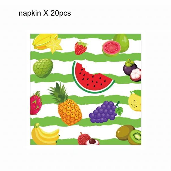 Napkin-MM018 Детский душ фрукты подарки для тематической вечеринки украшения воздушный шар арбуз клубника одноразовые столовые приборы Наборы на день рождения - Цвет: Napkin-MM018