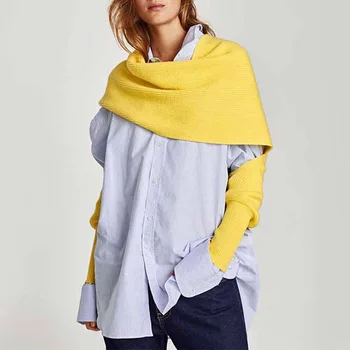 

2020 Spring Autumn Knitting Scarves For Women Plus Thick Warm Fashion Women's Shawl Korean Style Accessories Tide