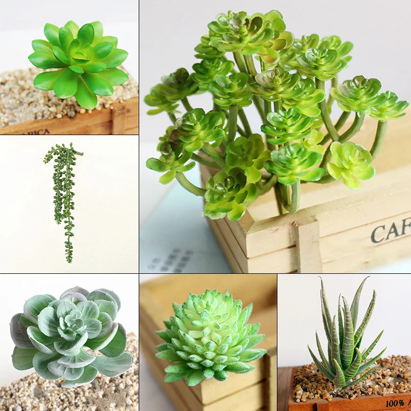 6 шт./компл. Unpotted Искусственные суккуленты Ассорти искусственный украшения из растений "сделай сам"