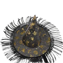 Взрослая Женская Мужская шляпа ведьмы для Хэллоуина, костюм, аксессуар, пушистая одноцветная шапка, шапка ведьмы, Tocado de sombrero de Хэллоуин