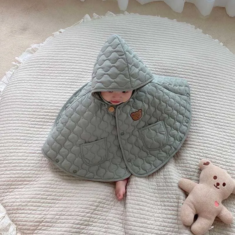 Children Clothing Boys Girls Kids Keep Warm Cloak Coat New Autumn Winter Baby Boys Girls Thicken Cartoon Bear Hooded Cloak