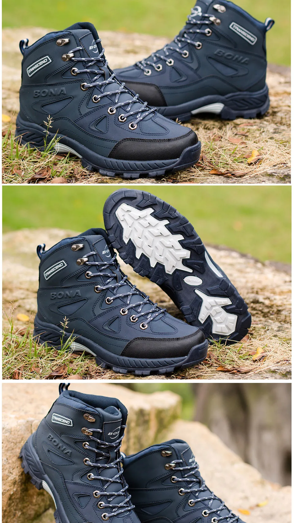 BONA/уличная спортивная мужская обувь; коллекция года; сезон осень-зима; Флисовая теплая походная обувь; износостойкие ботинки для альпинизма и прогулок