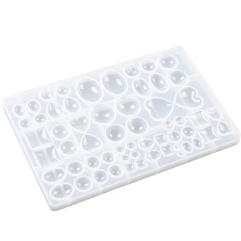 

Silicone Casting Molds For 1 Pack 58 Case Cabochon Gem Jewelry Silicone Mold And 1 Pack Heart Resin Silicone Mold For Polymer Cr