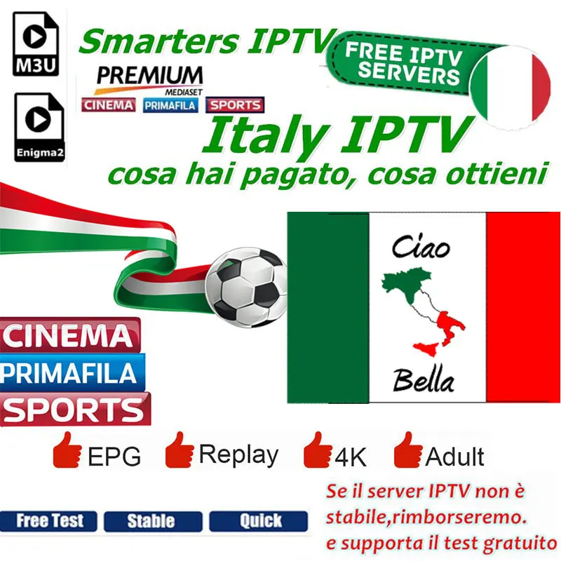 Итальянская IP tv подписка M3U для IP tv Italia поддержка tv box Enigma2 MAG Smart tv для Италии Французский Испанский Великобритания Германия h96 max ip tv