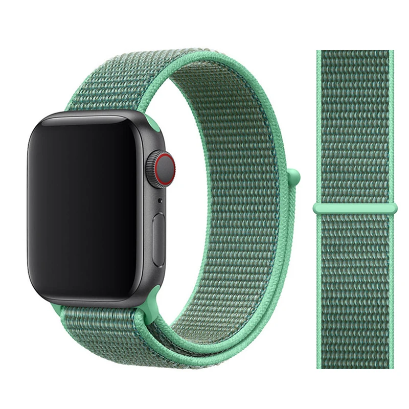 Lbiaodai Sport Loop ремешок Для Apple Watch band Apple watch 4 3 correa iwatch band 42мм 38мм 44мм 40мм браслет на руку Плетеный нейлон - Цвет ремешка: New Spearmint