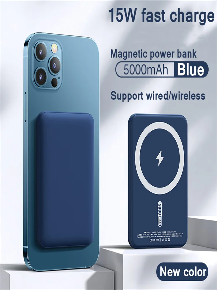 2021 New Magnetic Wireless Power Bank Fast Charging For iPhone 12 13 Pro Max Portable Mobile Charger External Batter 5000mAh 15 | Мобильные