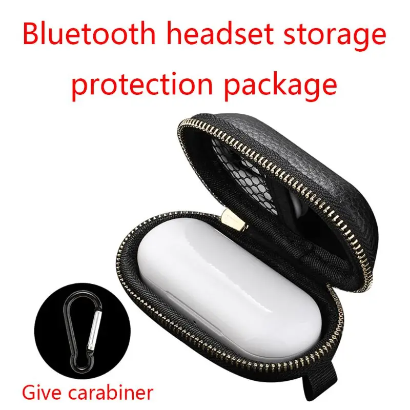 

Portable Leather Storage Bag Carrying Case for Huawei Freebuds/Honor Flypods Kit F3MA