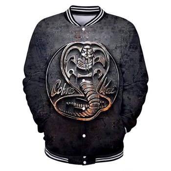 

Cobra Kai Baseball Coats & Jackets 2019 3D Snake Print Fashion Spring Autumn Sports Slim Fit Jacket Men Brand Harajuku Wholesale