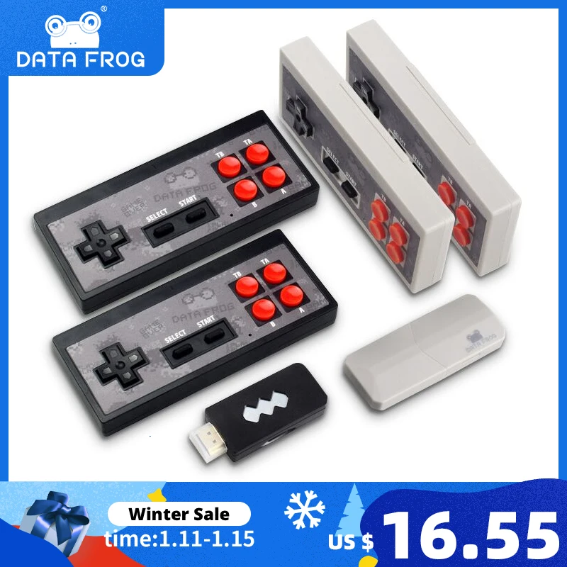 Игровая приставка Data Frog USB 8 бит ТВ Беспроводная портативная мини Встроенная 600