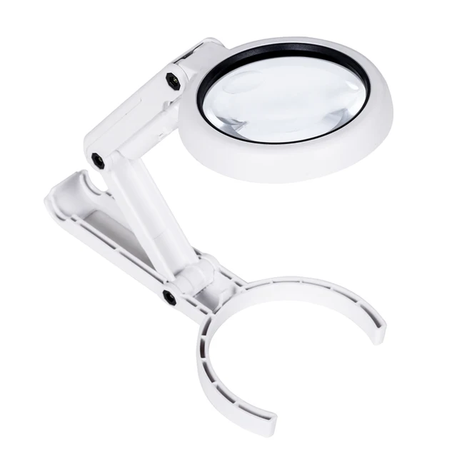 Portable Handheld Magnifying Glass with LED Lights Foldable Desktop Magnifying Glass for Newspaper Reading Magnifier Repair Tool 3