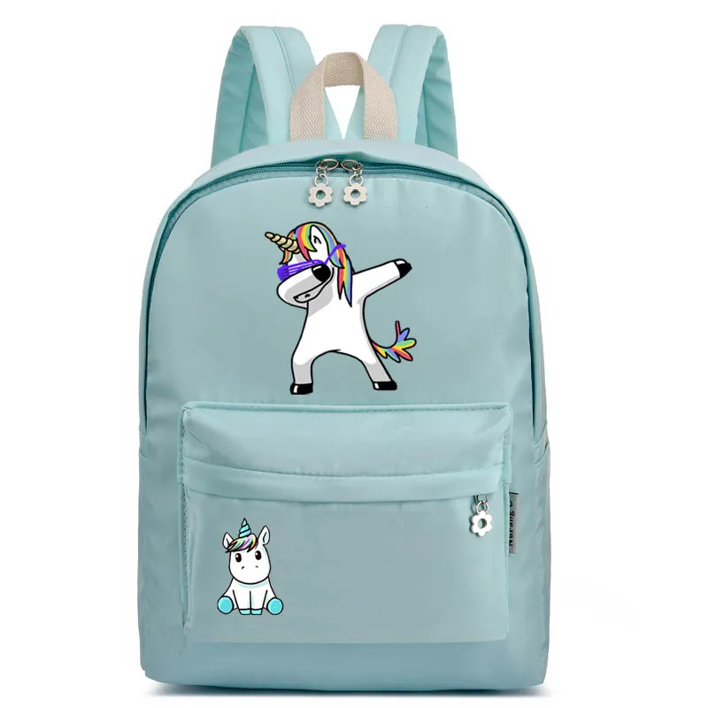 style9 blue Радужный рюкзак с единорогом, школьная сумка для студентов, модный рюкзак с граффити, повседневный рюкзак, многоцветная и многоцветная - Цвет: style9 blue