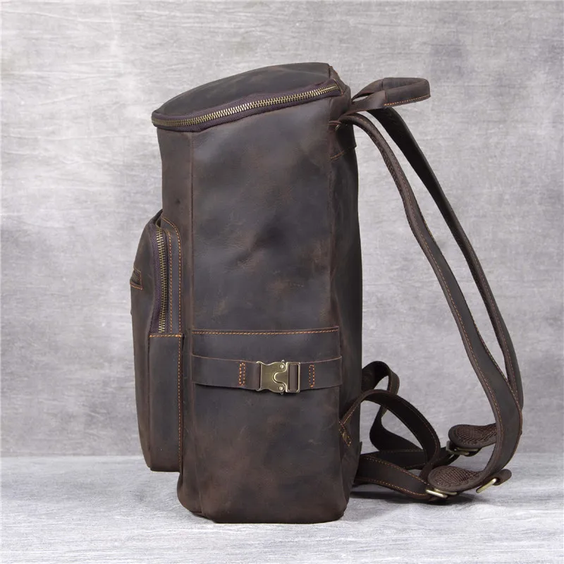 PNDME, Ретро стиль, crazy horse, Воловья кожа, мужской рюкзак, натуральная кожа, для путешествий, большая емкость, походный рюкзак, ведро для ноутбука, книжные сумки