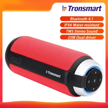 

Tronsmart Element T6 Speaker Bluetooth 4.1 IPX6 Waterproof TWS Stereo Sound Hands-free Calling 25W Dual-driver Wireless Speaker