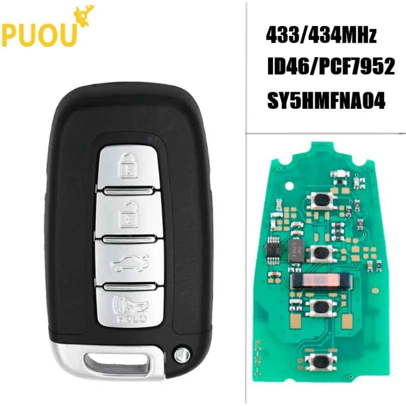 4 кнопки умный дистанционный ключ 433 МГц ID46 чип для hyundai I30 IX35 SY5HMFNA04 для hyundai Sonata Genesis, Equus Veloster 2009
