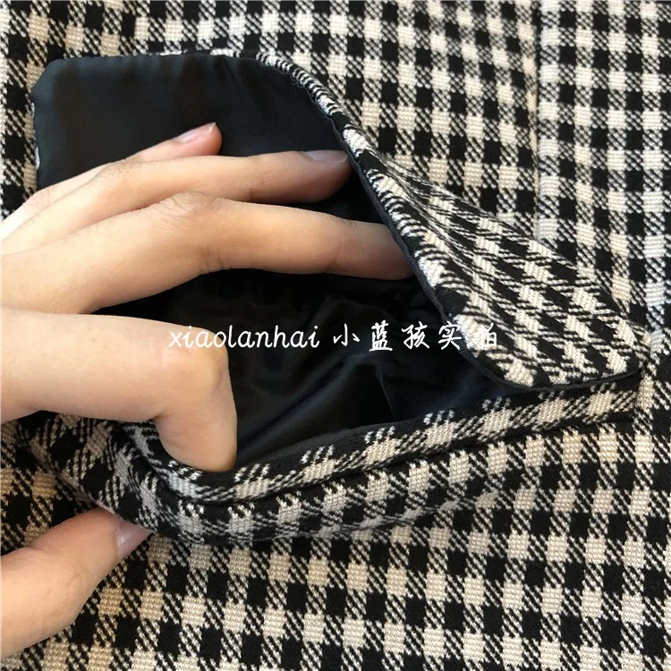Бренд Xiao, новинка года, винтажный шерстяной клетчатый Блейзер, пальто для женщин, длинный рукав, Бизнес Стиль, для женщин, для офиса, для женщин, для бизнеса