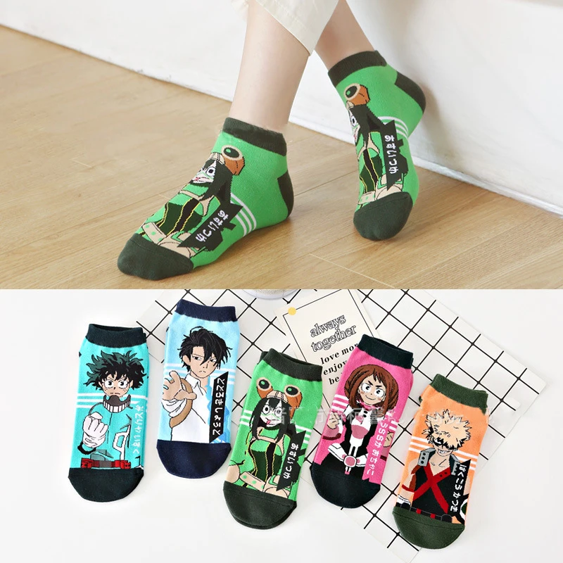 Cotton Socks Men My Hero Academia Winter funny Women Personality anime Socks Froppy Midoriya Izuku Socks Male socken