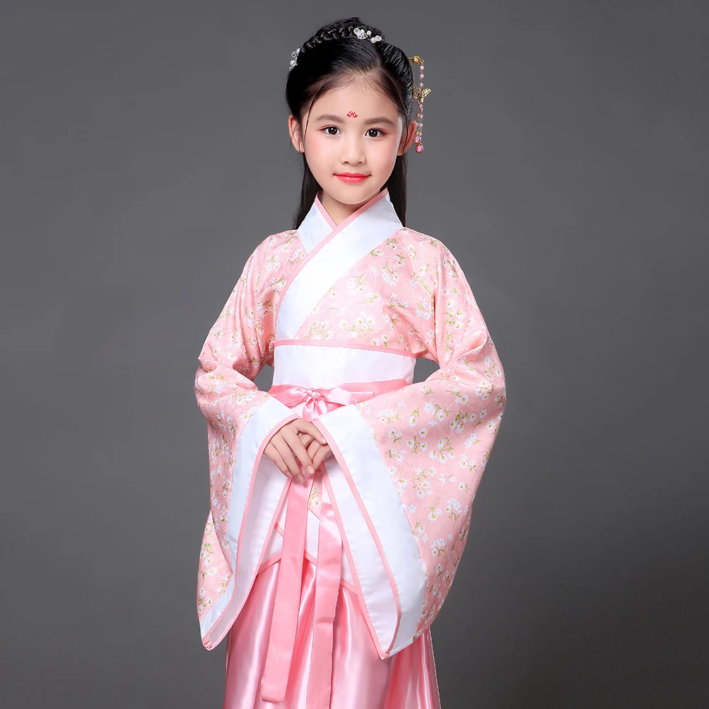 Hanfu Kid традиционная Китайская древняя одежда женские костюмы для девочек детское