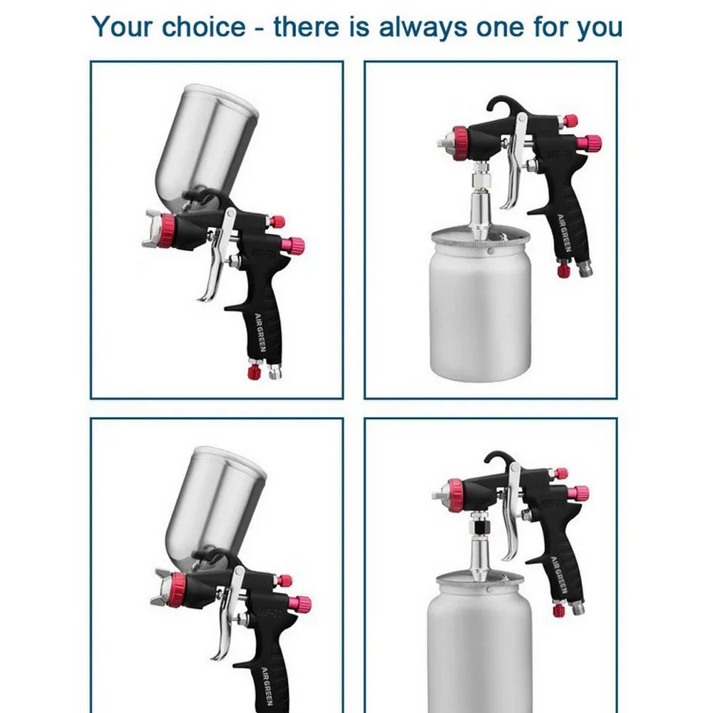 

Plastic 400cc SPRAY GUN MF71/MF77 Air Spray Gun Hand Manual Spray Gun 1.3/1.5/2.0/2.5/3MM Car Spray Nozzle Kits