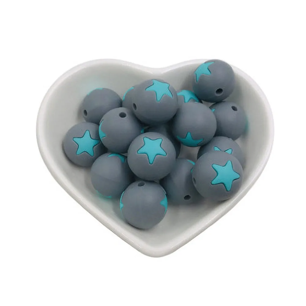 Baby Silicone Teethers Beads Infant Tape Hole Silicone Loose BeadsTeether DIY Teething Toys For Teeth Infant Baby Teethers