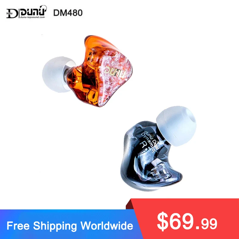 DUNU DM480 Titanium Dual Dynamic Driver In-ear Earphone/Sport Headphone with 2 Pin0.78mm Detachable Cable 3DPrinted Shell DM-480 |