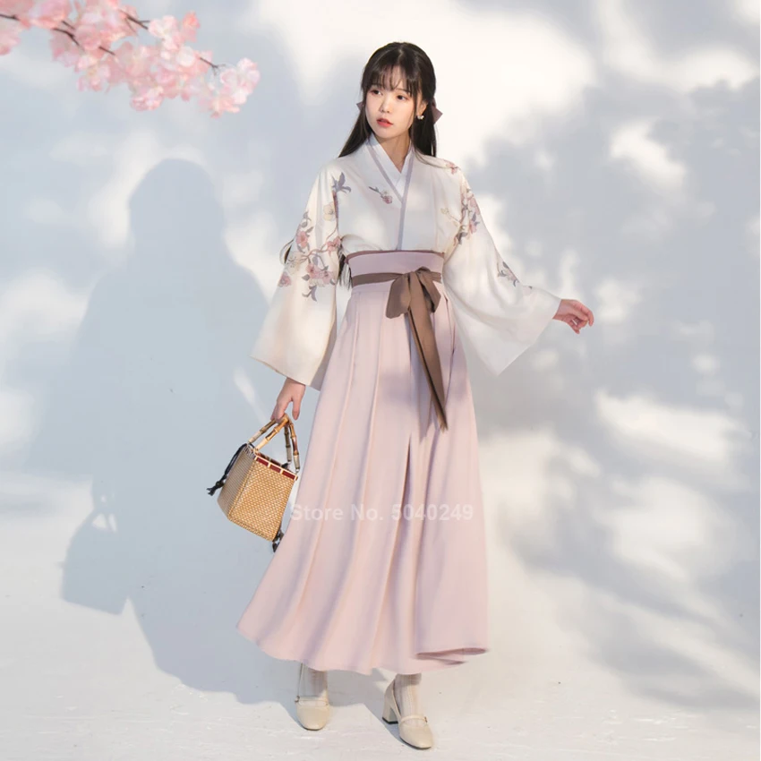 Традиционная китайская одежда Hanfu праздничное уличное платье с цветочным