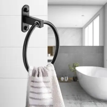 

Rust Proof Aluminum Alloy Wall Hanging Rack Towel Ring Delicate Bathroom Clothes Holder Creative and Unique Hardware Gadgets
