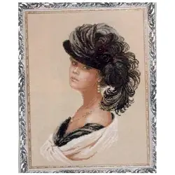 Elegant Lady Patterns Cross Stitch Embroidery Kit - DIY Needlework Sets - 18CT White canvas