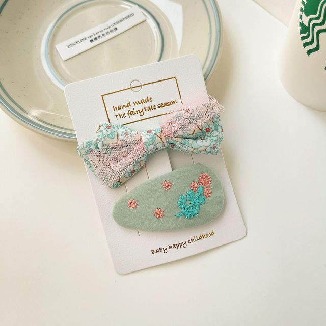 Pcs/Set Children Cute Sweet Water Droplets Floral Bow Ornament Hair Clips Girls Lovely Alloy Hairpins Kids Hair Accessories