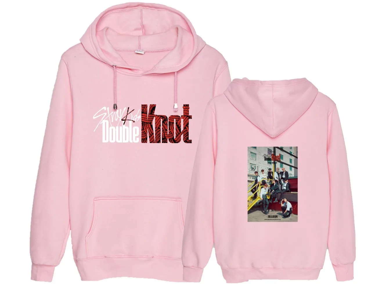 pink-a Детские толстовки с капюшоном г. KPOP World Tour District 9 Unlock Свитшот Повседневная Толстовка с капюшоном размера d размера плюс 4XL товар StrayKids - Цвет: pink-a
