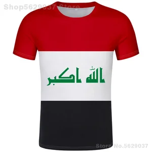 Iraq T Shirt Diy Free Custom Made Name Number Irq T-Shirt Nation Flag Iq Country Republic Islam Arabic Arab Print Photo Clothing