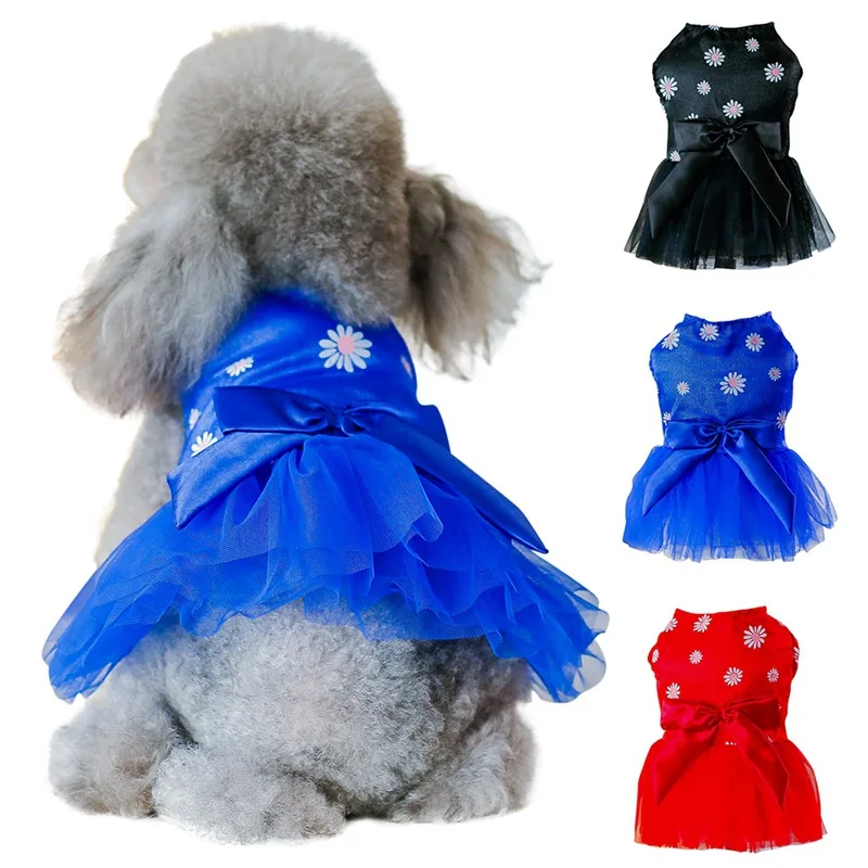 Одежда для собак Свадебные аксессуары для домашних животных собака щенок симпатичное платье Тедди маленькая принцесса собаки платья средней длины
