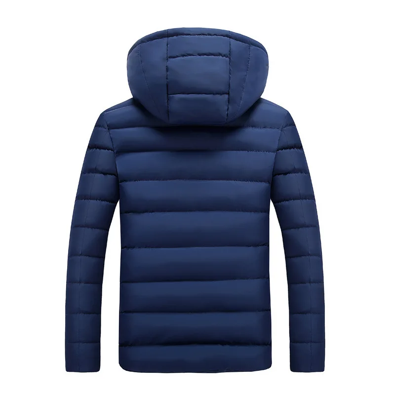 AliExpress, однотонная, простая, Молодежная, с капюшоном, зимняя, мужская, хлопковая одежда, толстая, трендовая, хлопковая стеганая куртка, теплое пальто, с хлопковой подкладкой