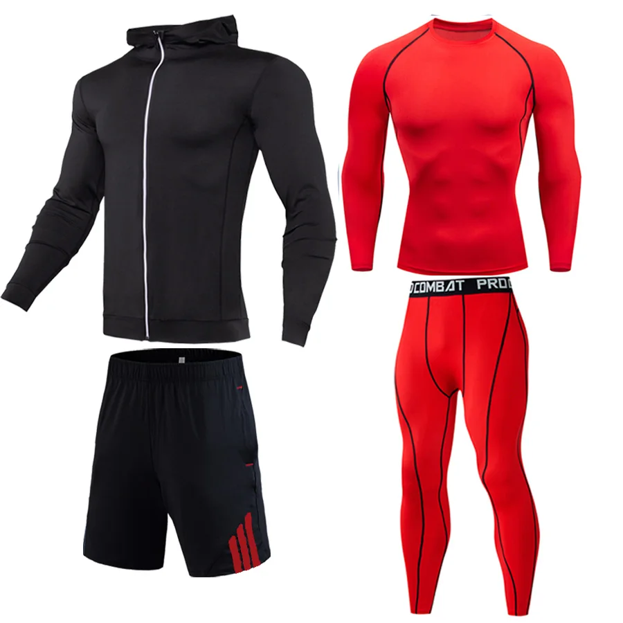 Новые зимние мужские комплекты термобелья эластичные теплые кальсоны для мужчин дышащие комплекты Спортивный костюм компрессионный комплект
