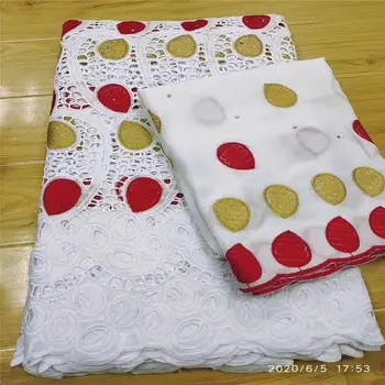 

7 yard Swiss lace fabric 2020 latest Dry lace embroidery African 100% cotton fabrics Swiss voile lace popular Dubai style 3L0661