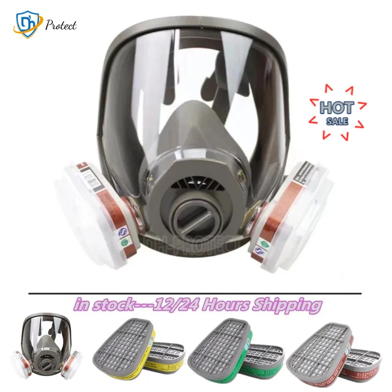 3/15/17 in 1 Gas Mask 3-Interface 6800 Respirator Dustproof Full Face Filter 6001/6002/6004 5N11 Welding Spray Paint Pesticide - Famidy.com