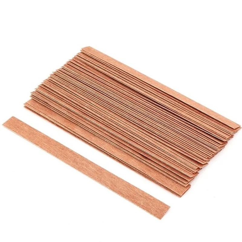 Soy Wax 20PCS Natural Wood Wax Wick DIY Candle Material Aromatherapy Smokeless Environmental Protection Wood Chip Wick Holder
