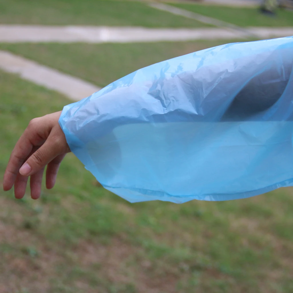 Unisex Disposable Rain Poncho Raincoat Cover Camping Hiking Outdoor Blue