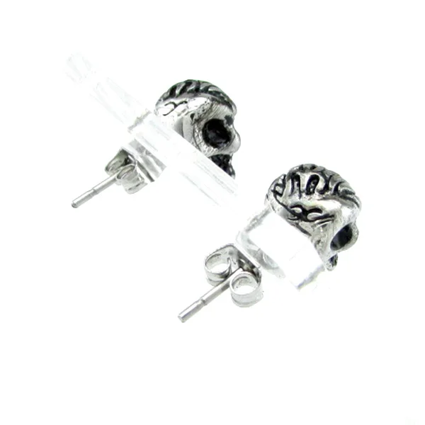 Wholesale Price Boy's Girl's 316L Stainless Steel Crystal Red Eye Skull Stud Push-back Earrings Jewelry 4