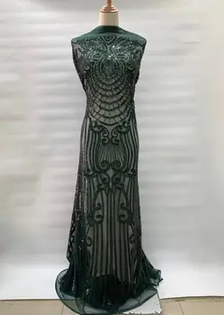 

sequins french net lace fabric top sale embroidery lace fabric S-12419 with sequins