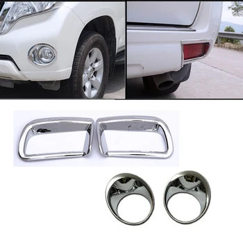

1 Set Front Fog Lamp Frame Rear Fog Lamp Cover For Toyota Land Cruiser 150 Prado LC150 FJ150 2010-2019 Car Accessories Chrome