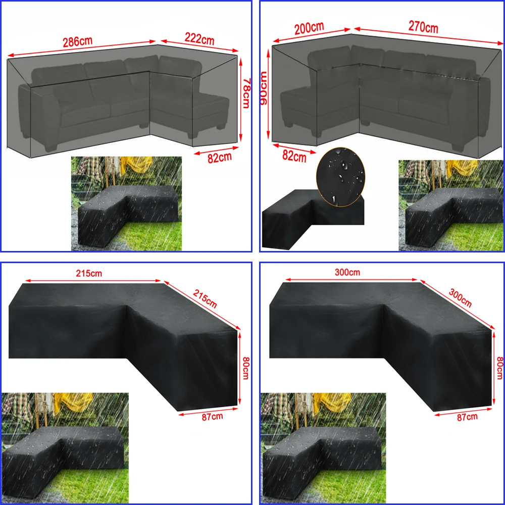 Outdoor Garden Furniture Cover Waterproof L Shape Furniture Cover Sofa Rain Dust Cover Wicker Sofa Set Protection Cover Cloth All Purpose Covers Aliexpress